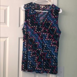 Multi-colored v-neck sleeveless tank
